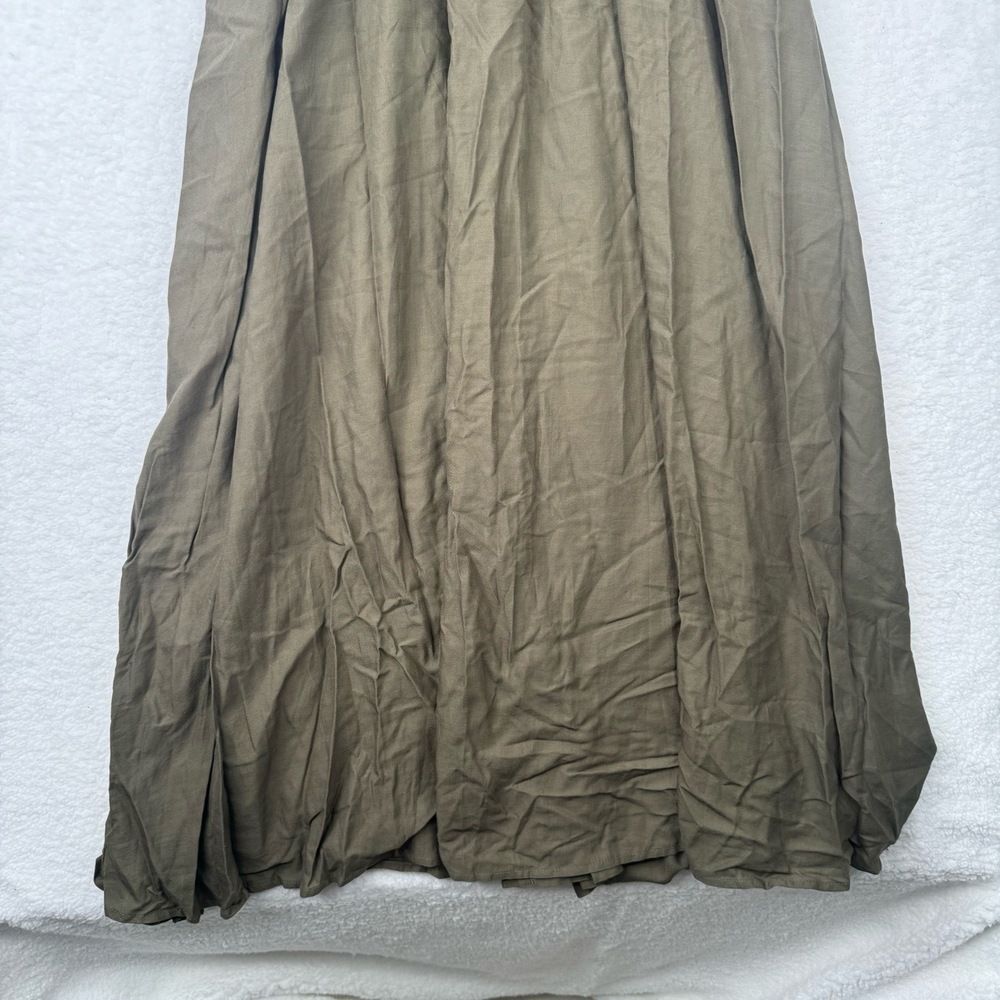 Pomander Place Tuckernuck Shallon Tie Strap Maxi Dress Olive Smocked Springy XS - Picture 5 of 10